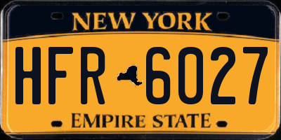 NY license plate HFR6027