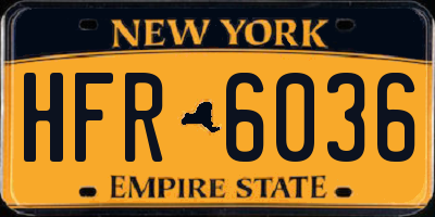NY license plate HFR6036