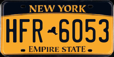 NY license plate HFR6053