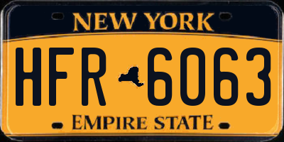 NY license plate HFR6063