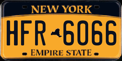 NY license plate HFR6066