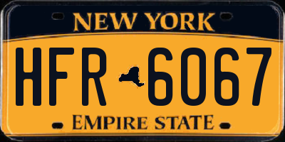 NY license plate HFR6067