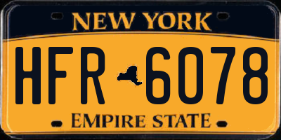 NY license plate HFR6078