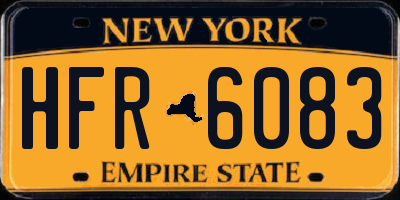 NY license plate HFR6083