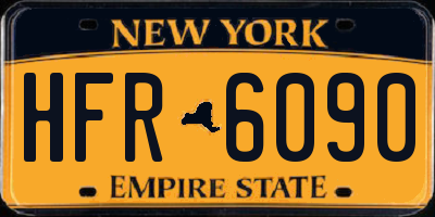 NY license plate HFR6090