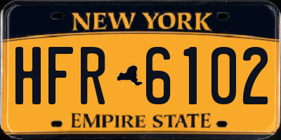 NY license plate HFR6102
