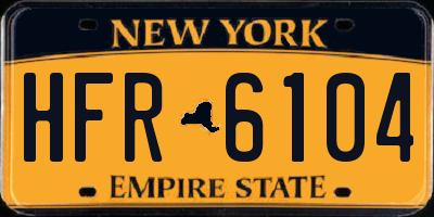 NY license plate HFR6104