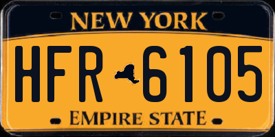 NY license plate HFR6105