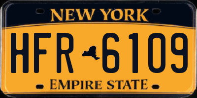 NY license plate HFR6109