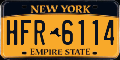 NY license plate HFR6114
