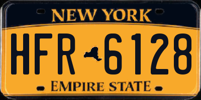 NY license plate HFR6128