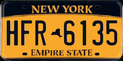 NY license plate HFR6135