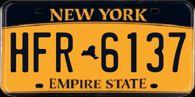 NY license plate HFR6137
