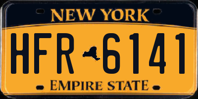 NY license plate HFR6141