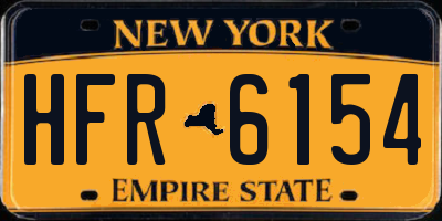 NY license plate HFR6154
