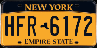 NY license plate HFR6172