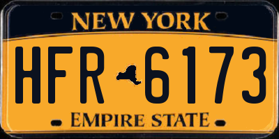 NY license plate HFR6173