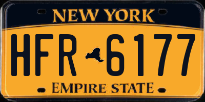 NY license plate HFR6177