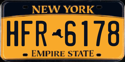NY license plate HFR6178