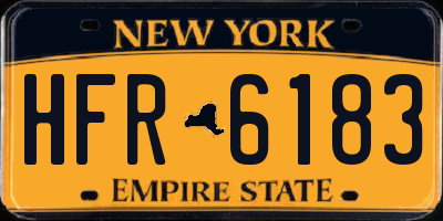 NY license plate HFR6183