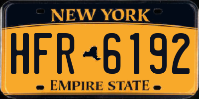 NY license plate HFR6192