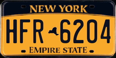 NY license plate HFR6204