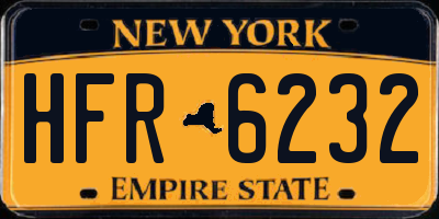 NY license plate HFR6232
