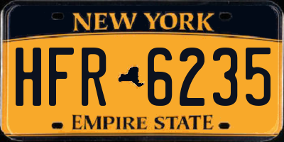 NY license plate HFR6235
