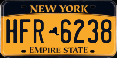 NY license plate HFR6238