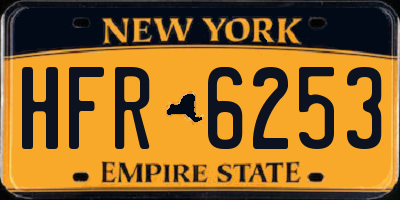 NY license plate HFR6253