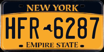 NY license plate HFR6287