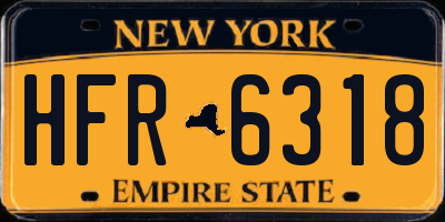 NY license plate HFR6318