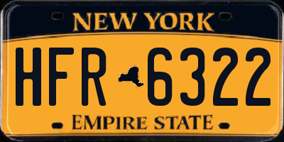 NY license plate HFR6322