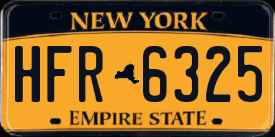 NY license plate HFR6325