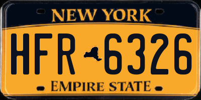 NY license plate HFR6326
