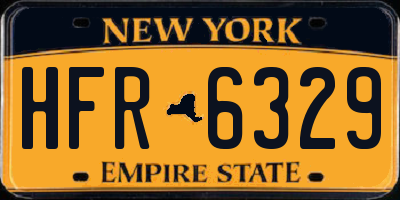NY license plate HFR6329