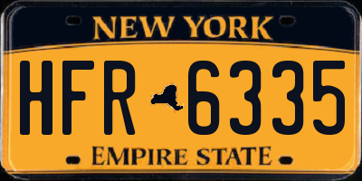 NY license plate HFR6335