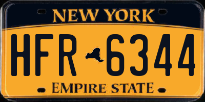 NY license plate HFR6344