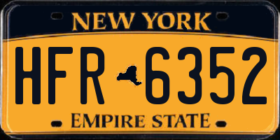 NY license plate HFR6352