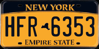 NY license plate HFR6353