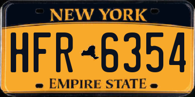 NY license plate HFR6354
