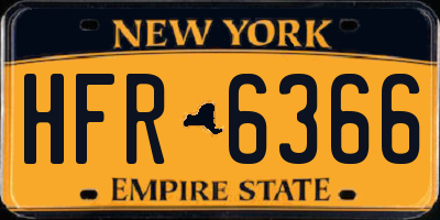 NY license plate HFR6366