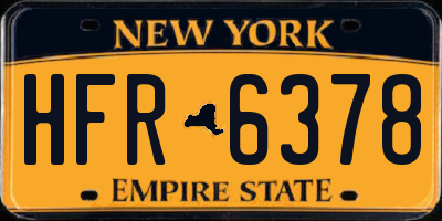 NY license plate HFR6378