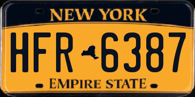 NY license plate HFR6387