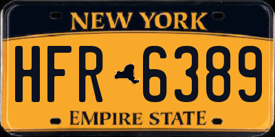 NY license plate HFR6389