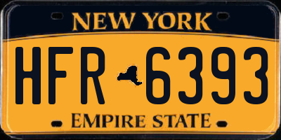 NY license plate HFR6393