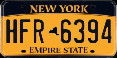 NY license plate HFR6394