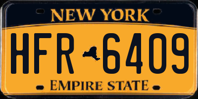 NY license plate HFR6409