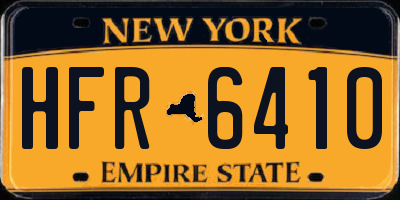 NY license plate HFR6410