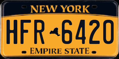 NY license plate HFR6420
